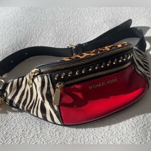 Michael Kors Medium Animal-Print Belt Bag